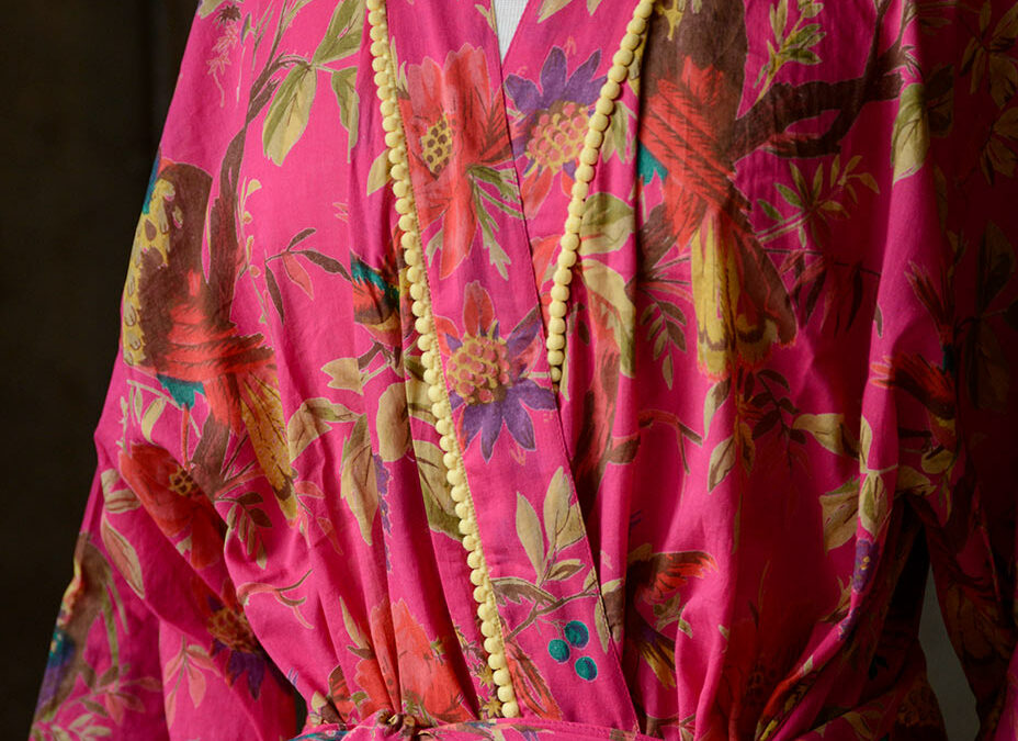 printed cotton robe