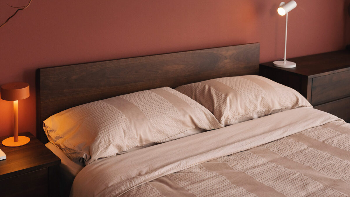 plaster cotton duvet set with waffle stripe detail