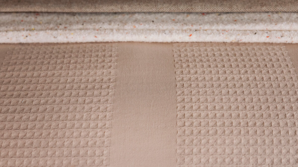 plaster waffle stripe duvet set detail