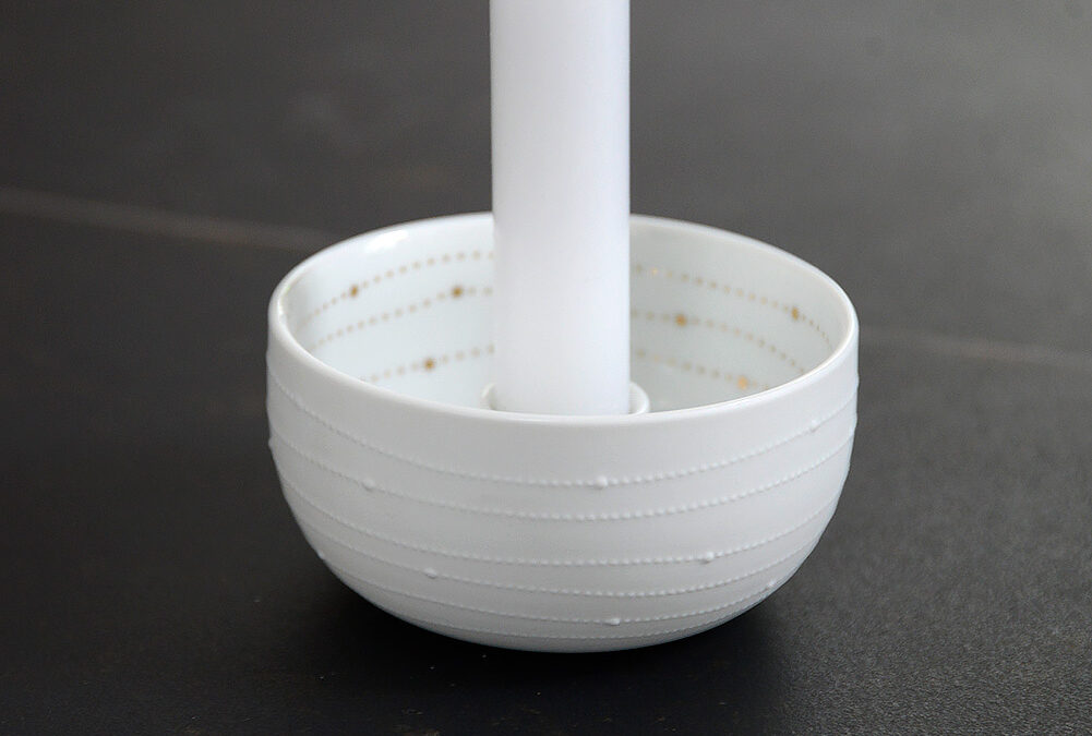 porcelain candle holder portrait