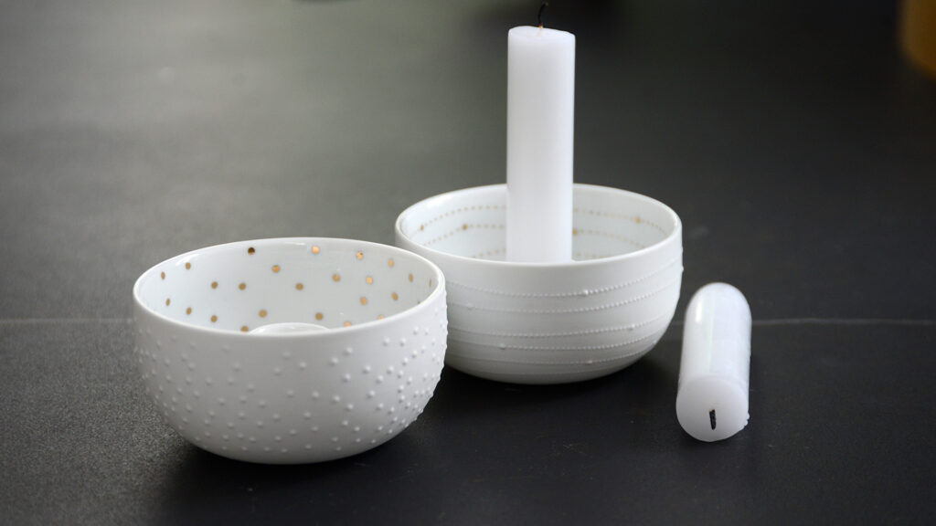 porcelain candle holders