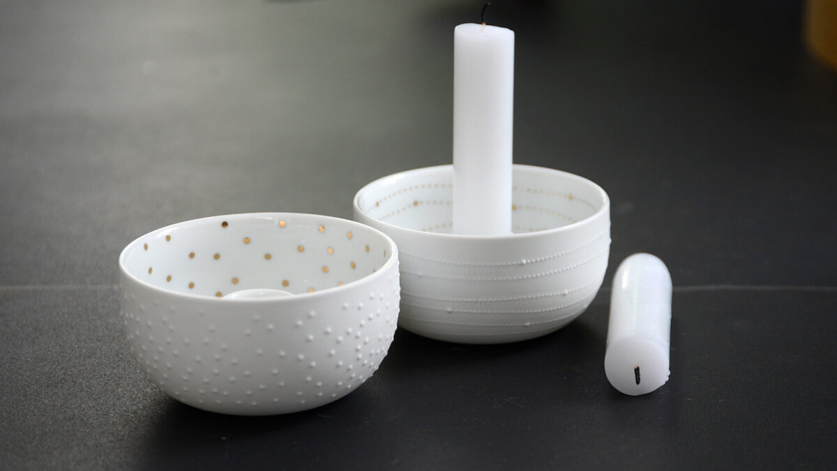porcelain candle holders