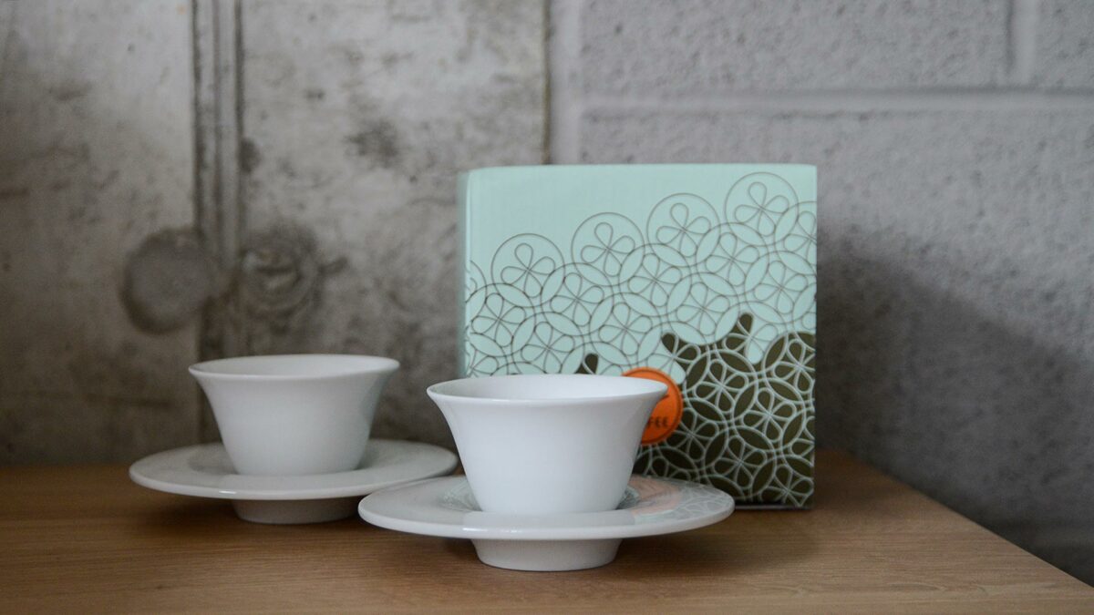 porcelain espresso cup and saucer set gift box