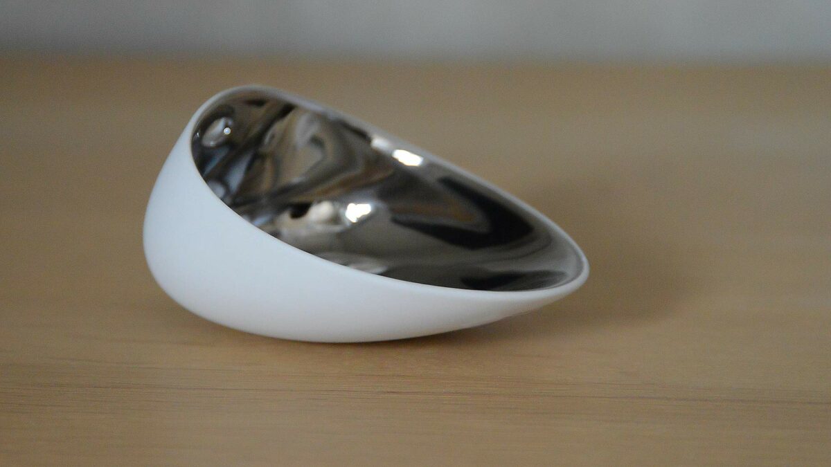 porcelain holder with silver inner
