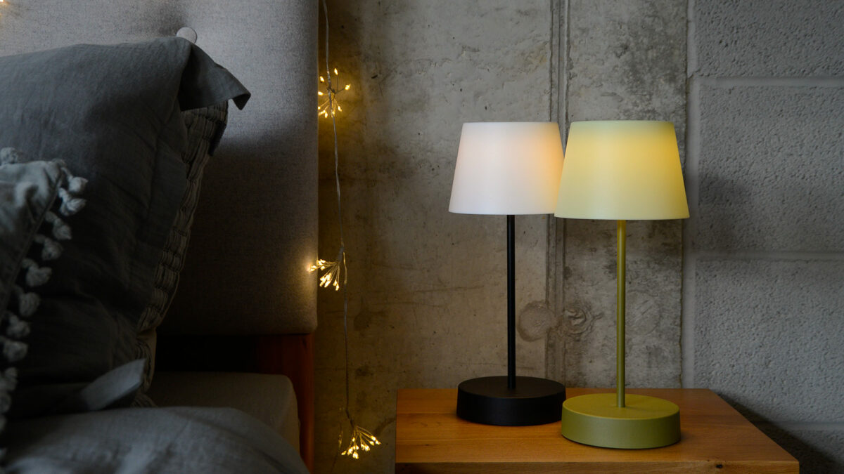 portable table lamps black or green