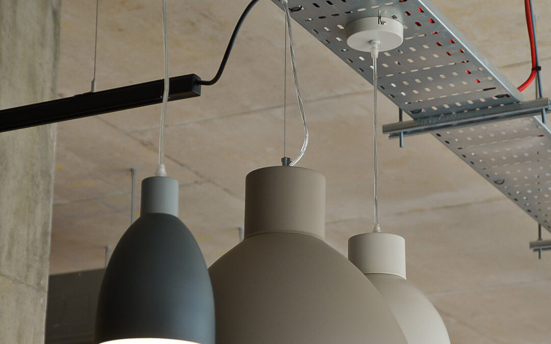 dome shaped painted metal light fittings in 3 sizes a view showing the ceiling roses