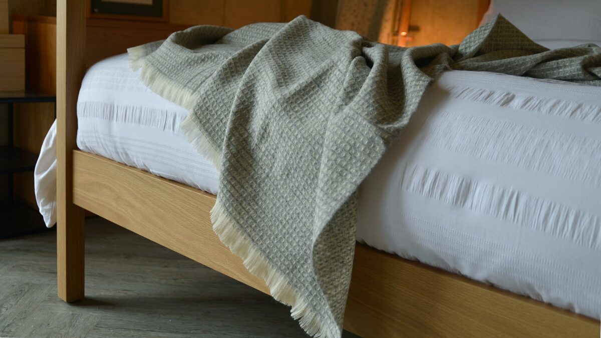 pure new waffle silver grey throw