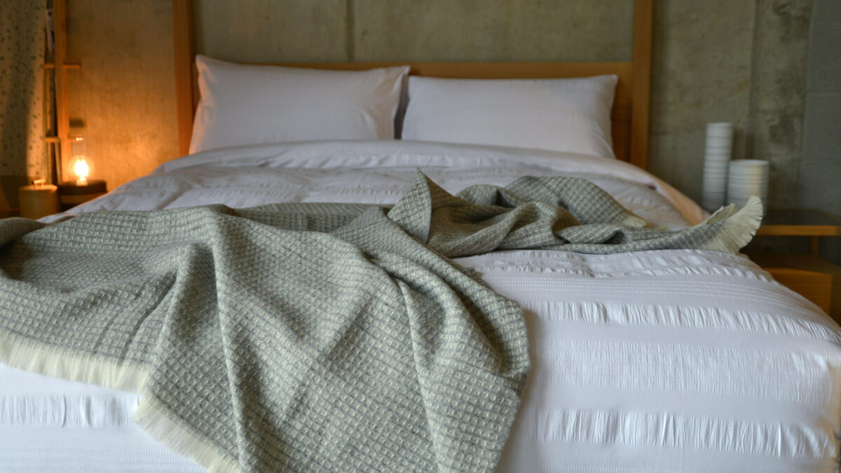 pure new wool waffle throw 1