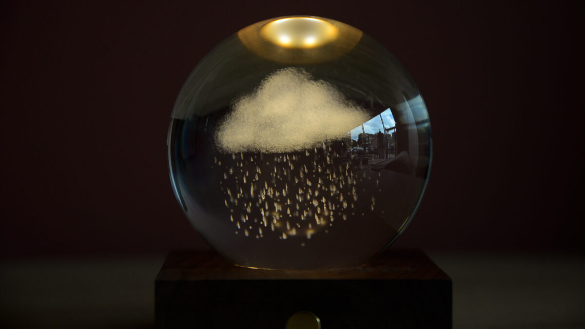 rain cloud crystal globe detail