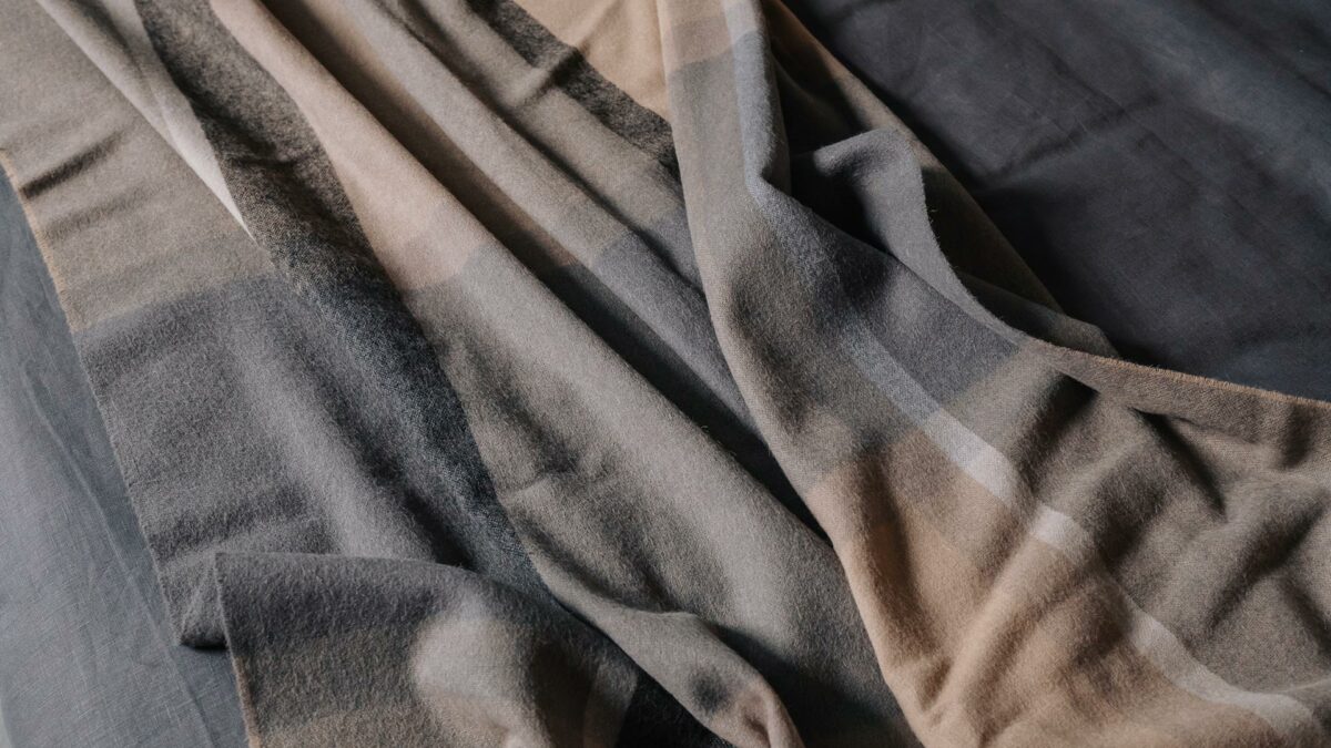 recycled alpaca throw detail