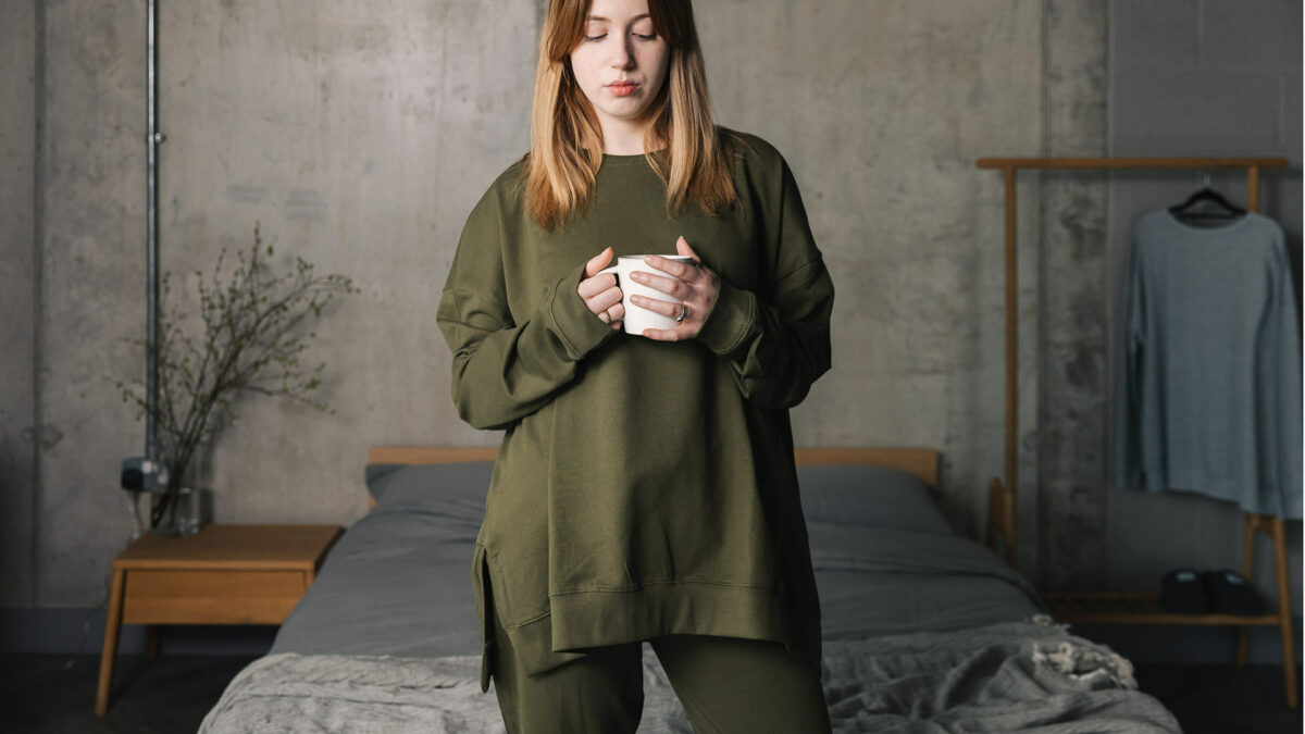 relaxed cotton sweatshirt Khaki