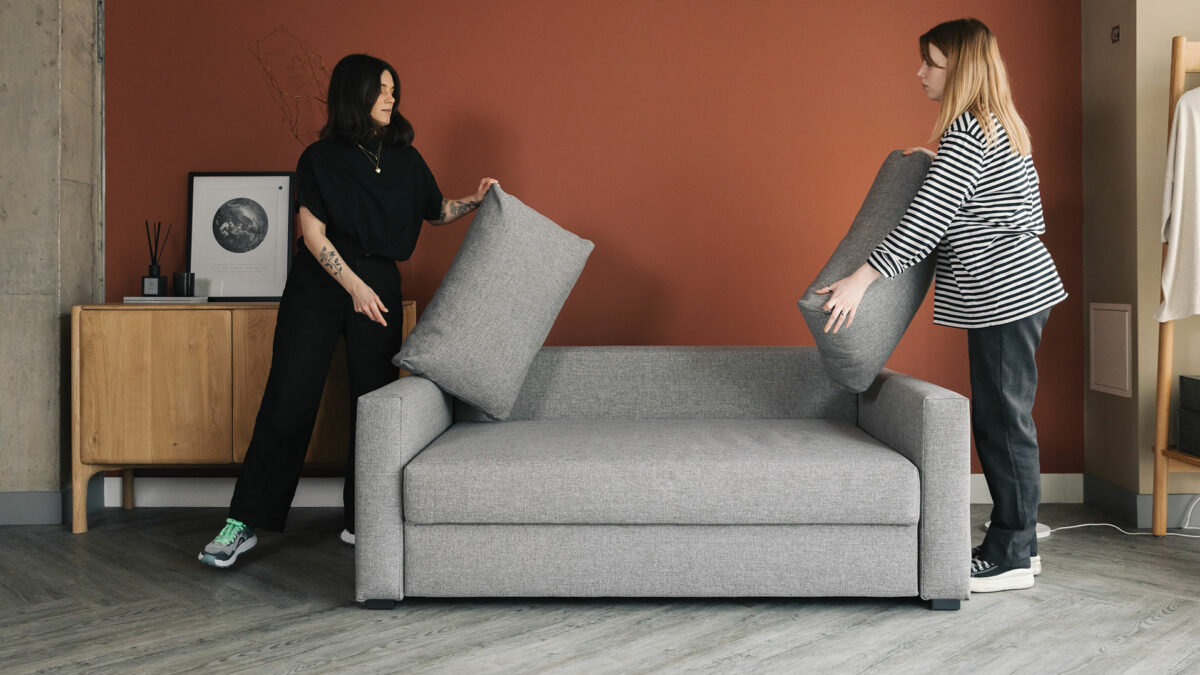 removing back cushions compact sofa bed