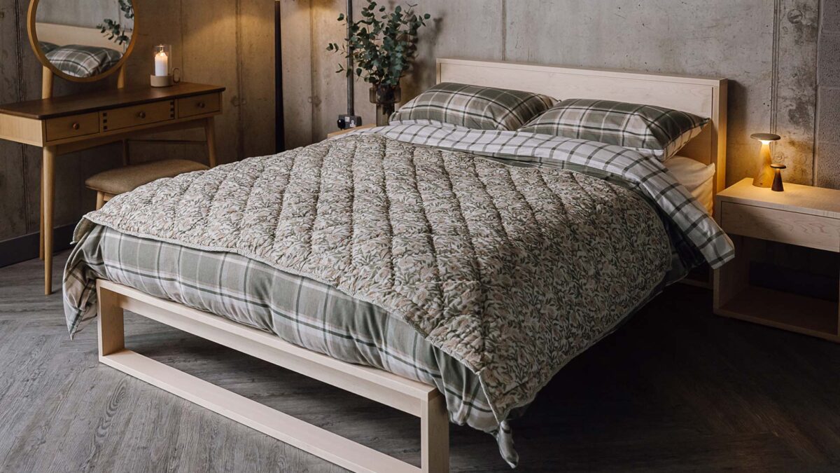 Floral Quilted Throw with Stripe Reverse - Image 5