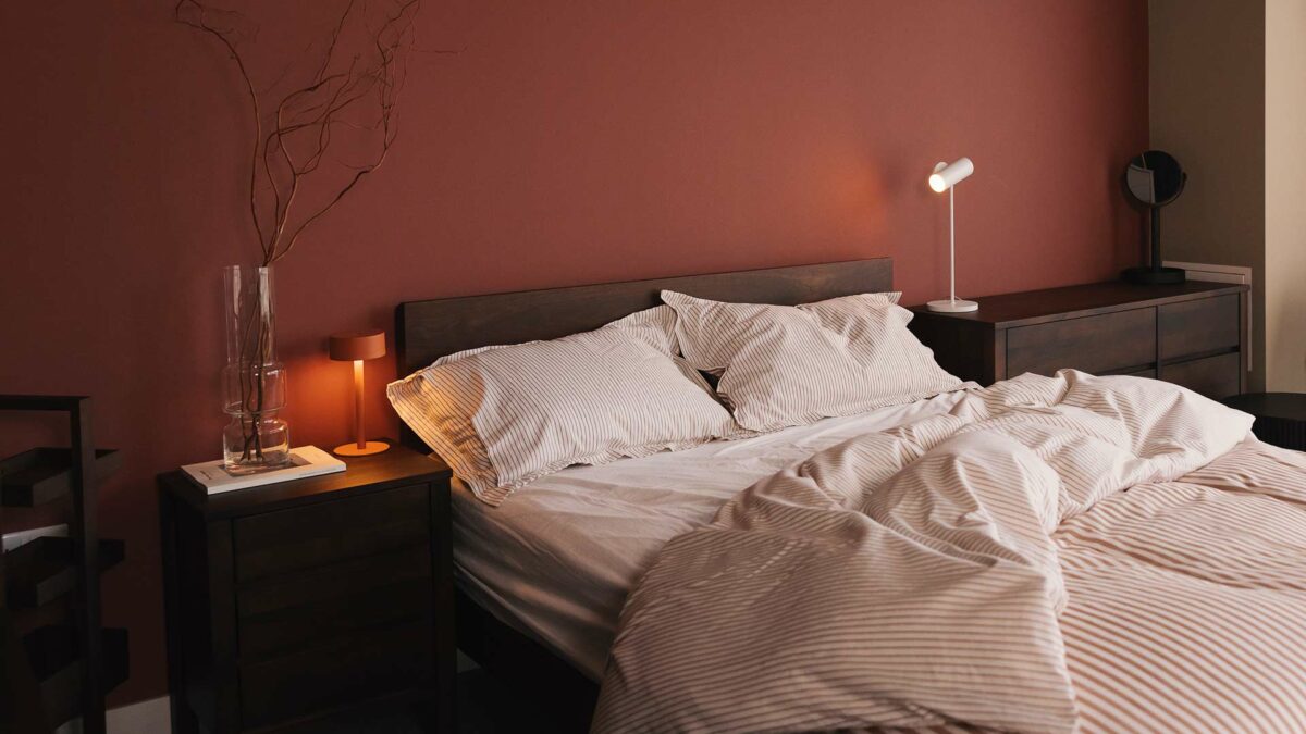 reversibel striped cotton bedding brick rumpled