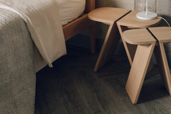 modern japanese style side tables in oak and in 2 sizes