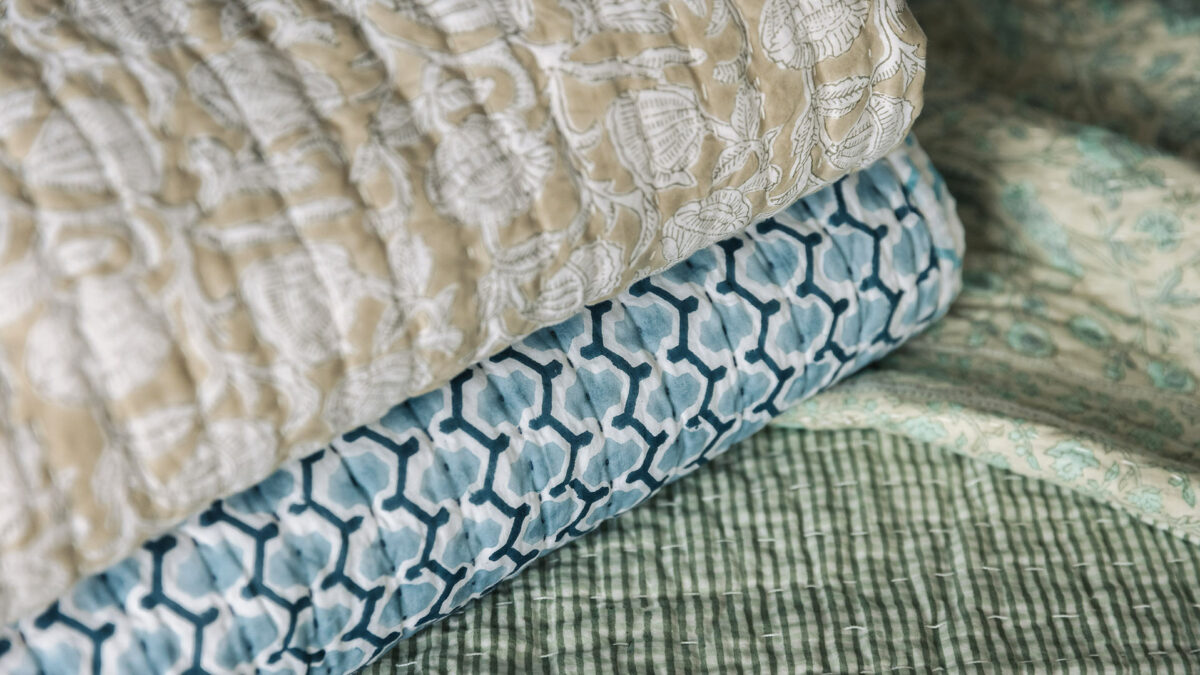 reversible block print quilts