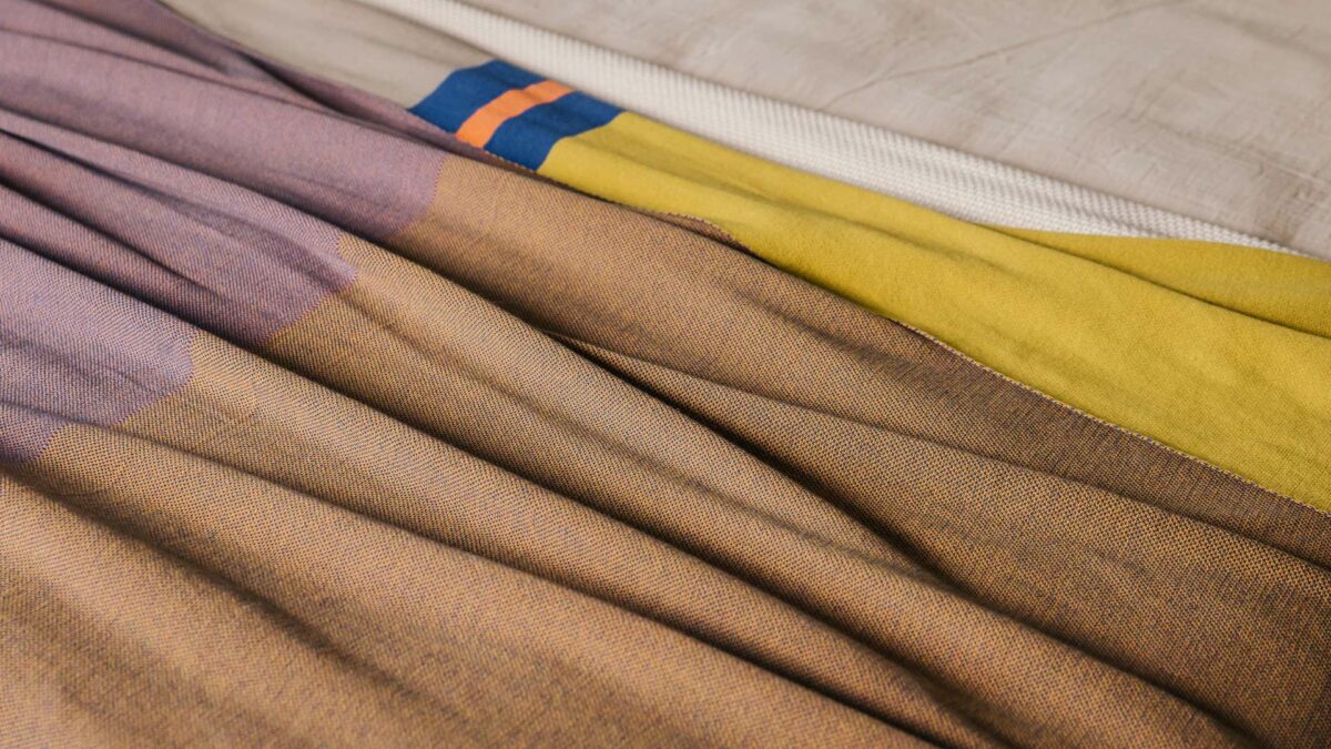 reversible colour block throw