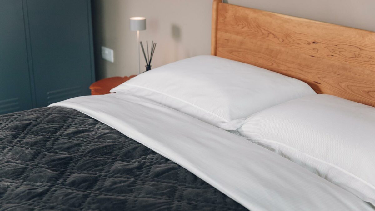 reversible duvet set with fine grey stripe with charcoal velvet quilt