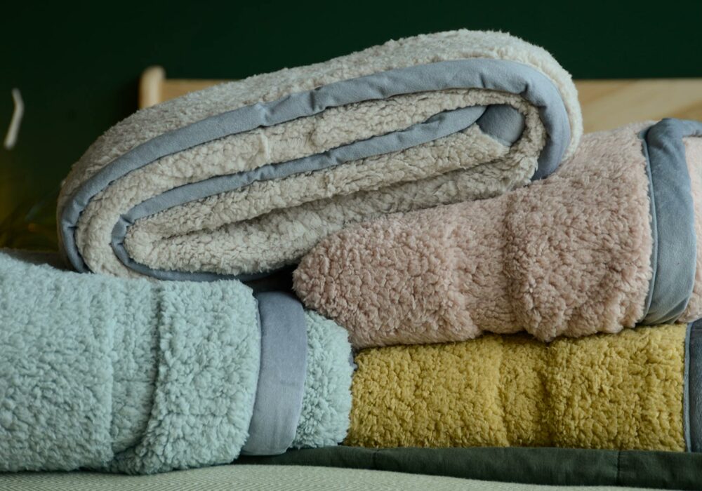 Reversible Fleecy Throws Blankets Natural Bed Company