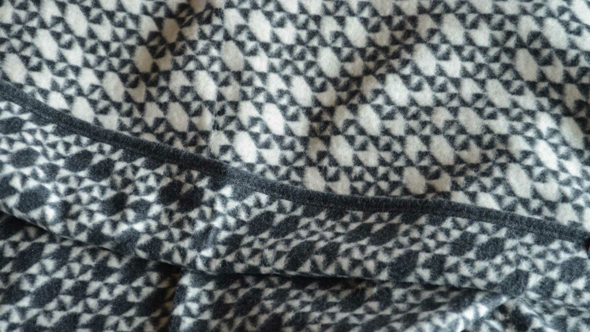 soft brushed cotton blanket with black and white design