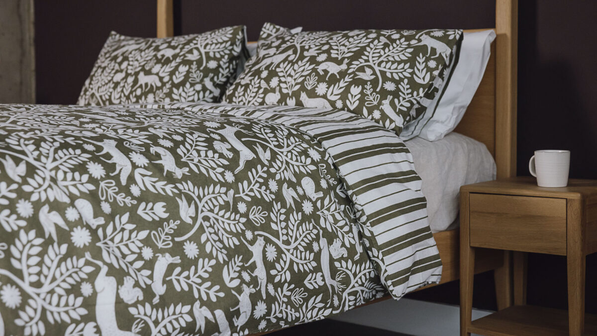Nordic Woodland Green Brushed Cotton Duvet Set - Image 2