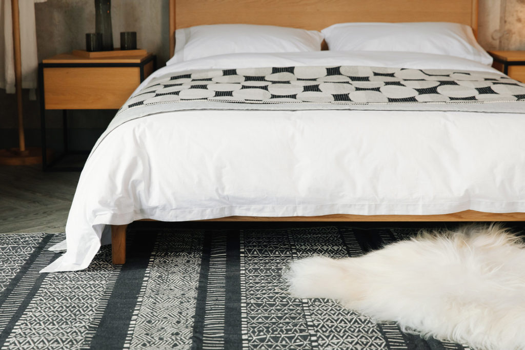 reversible rug with carnaby and monochrome bedding 1