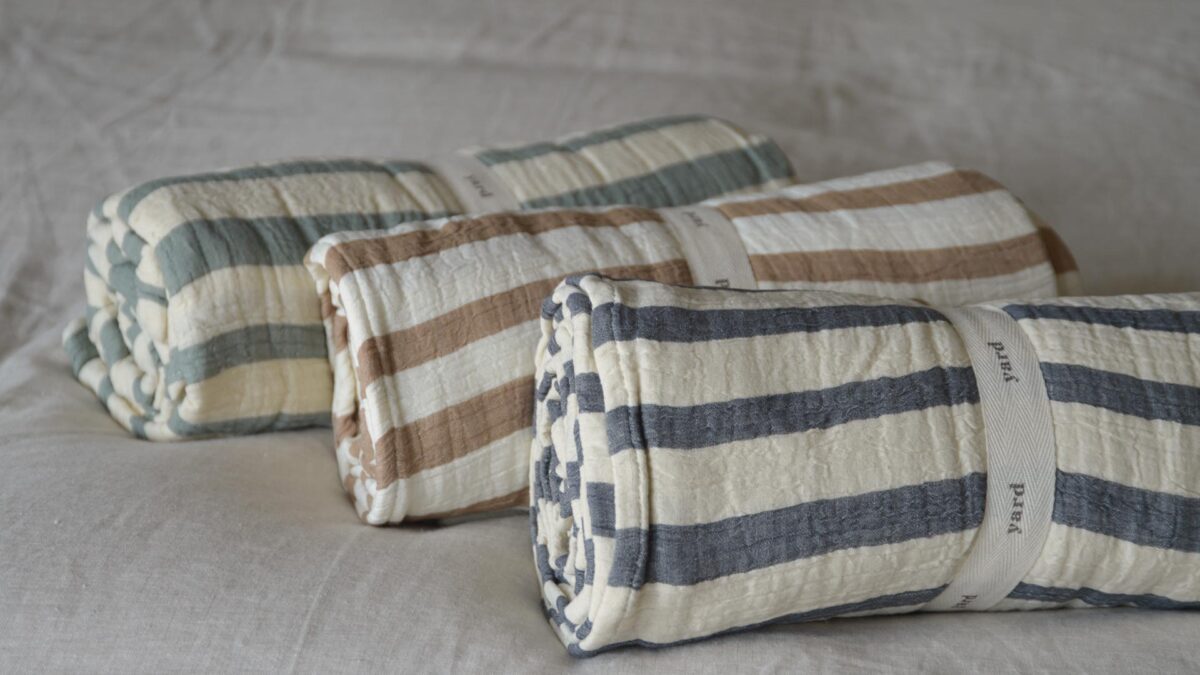Relaxed Stripe Cotton Bedspreads