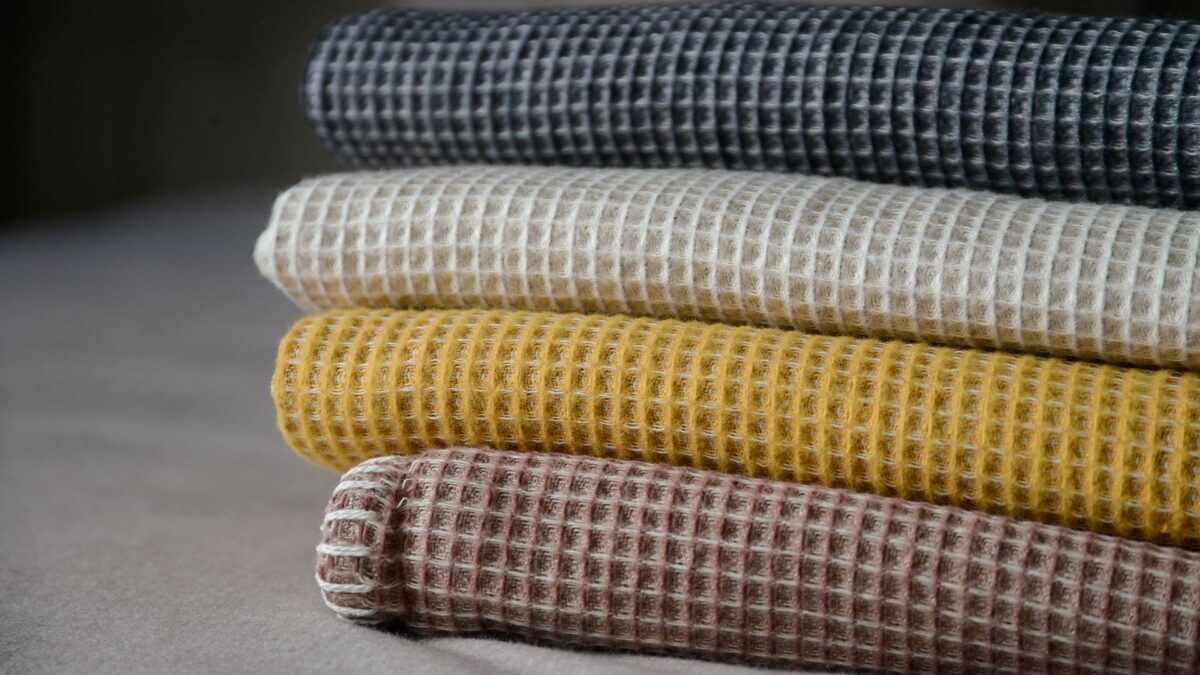 reversible waffle throws stack