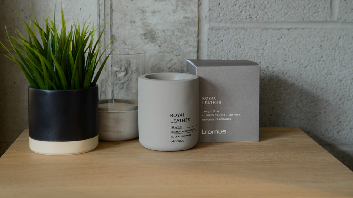 royal leather medium size scented candle