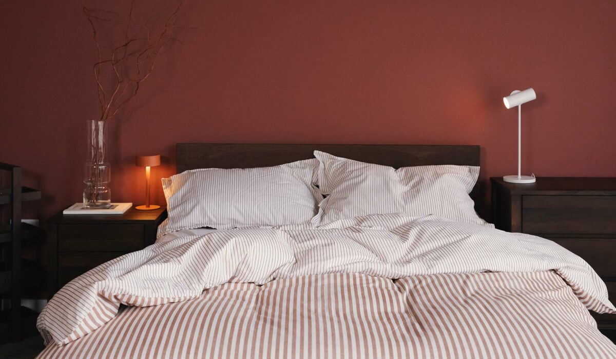 rumpled striped bedding