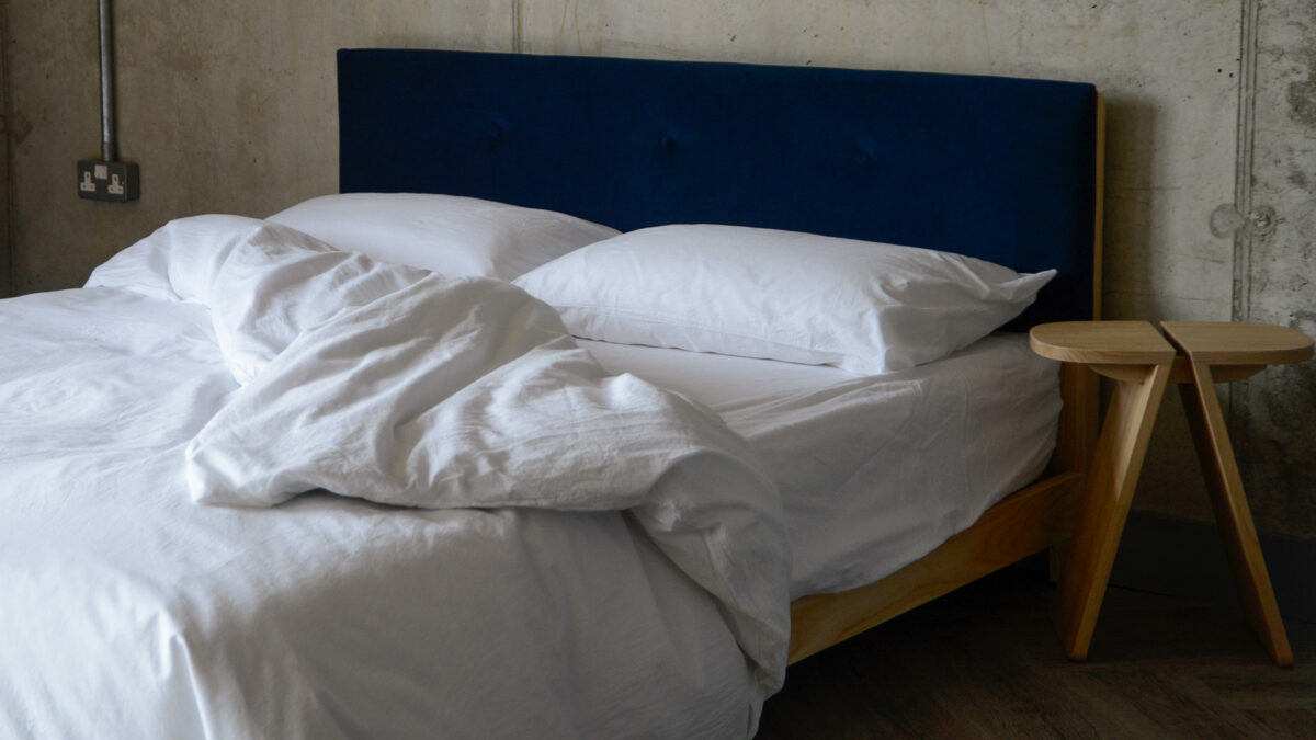 rumpled white stonewash bedding