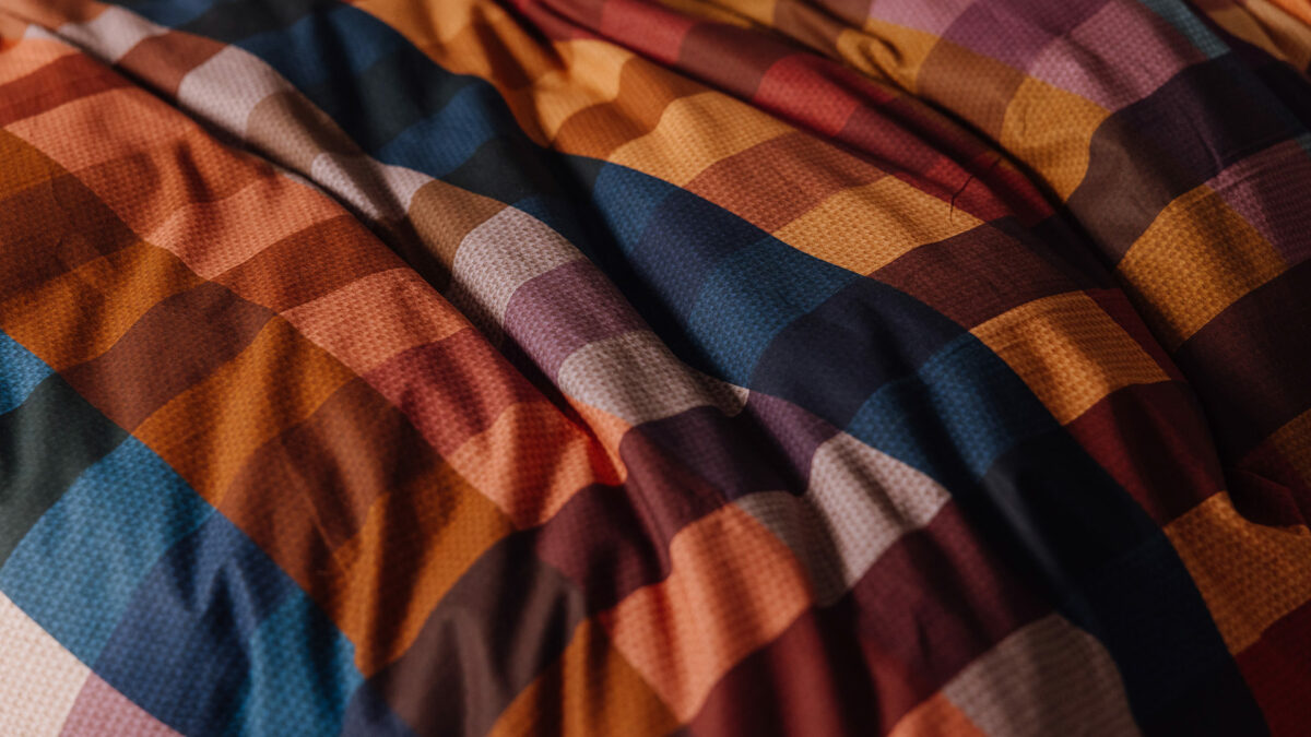 russet check print detail