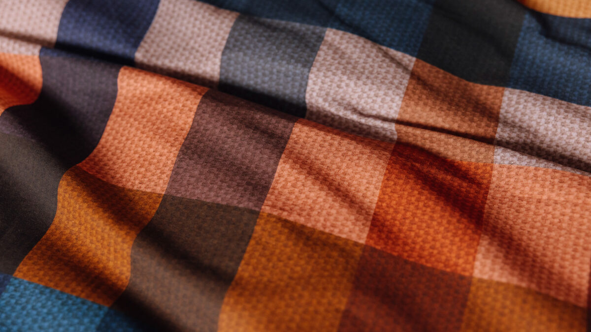 russet check print duvet set detail