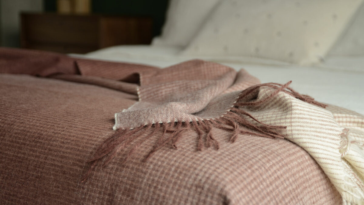 rust colour modern throw with gradient pattern