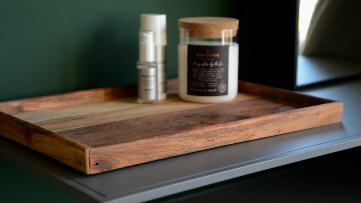 rustic acacia wood tray