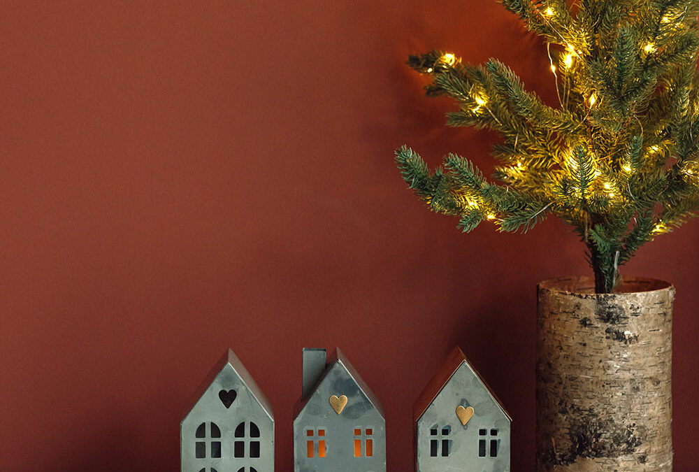 rustic metal house shaped candle holders
