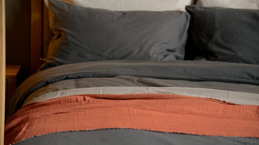 rusty red throw