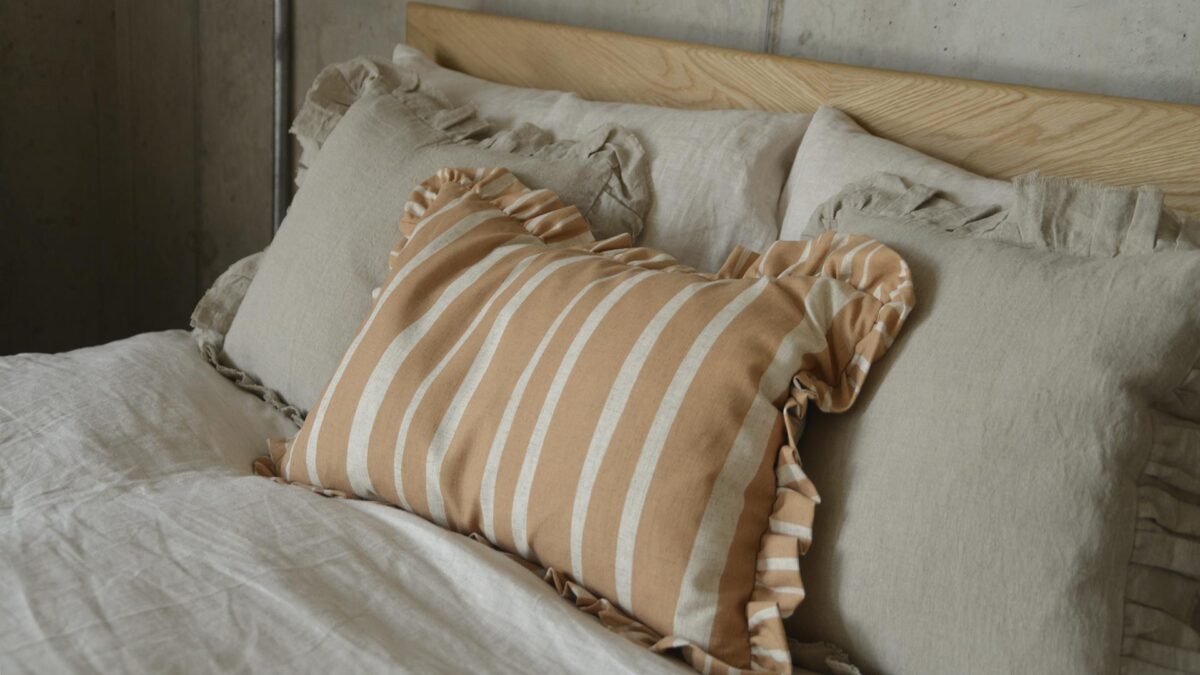 Bold Stripe Ruffle Cushions - 3 Colours - Image 9