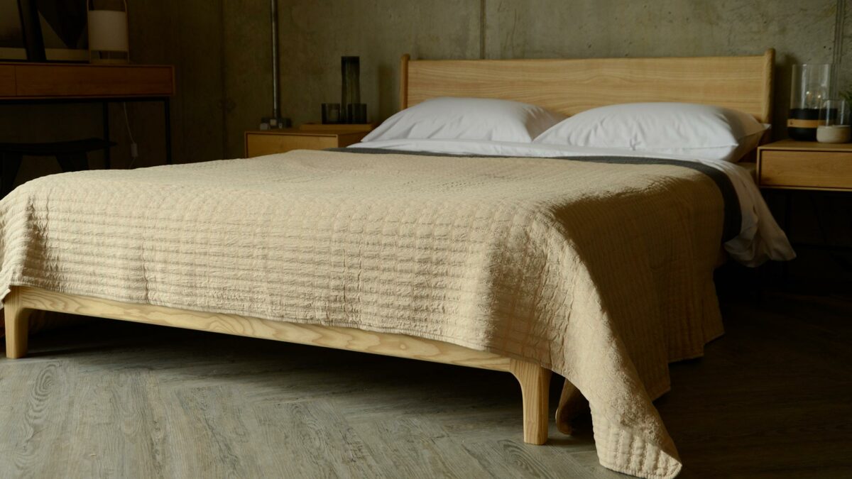 pale beige bedspread