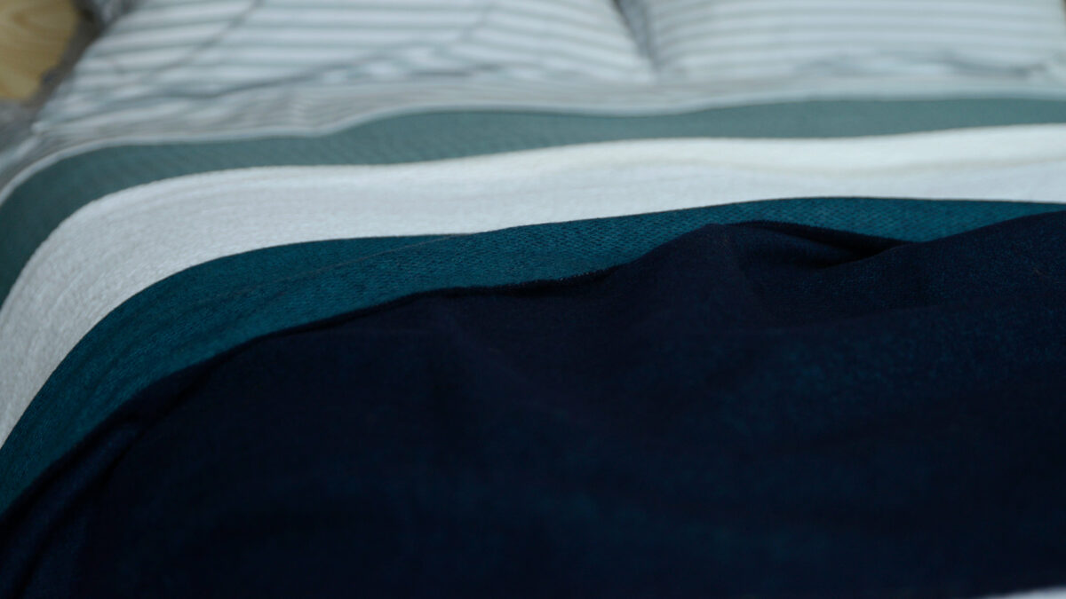 sapphire blue reversible bed runner