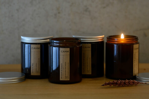 pure natural wax scented candles in a screw top glass jar