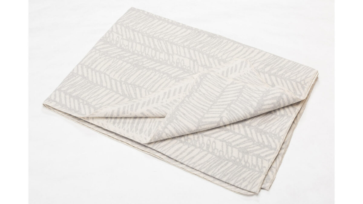 scribbled stripe throw ivory and silver grey