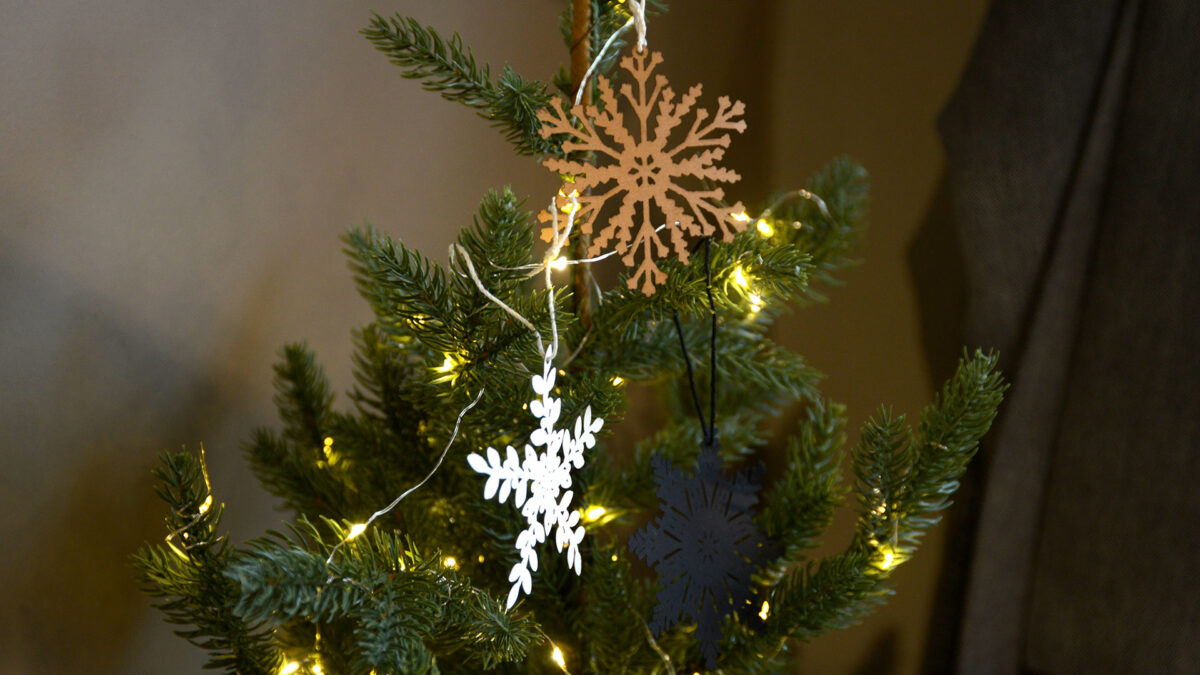 set of laser cut paper snowflakes