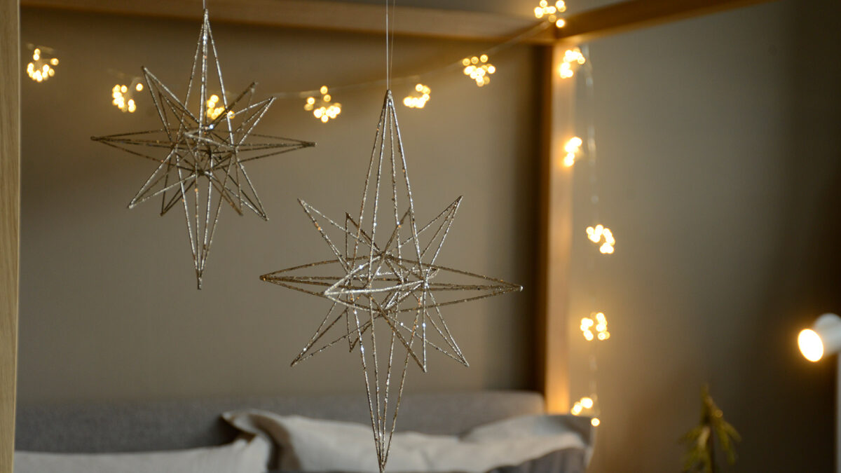 hanging glitter stars