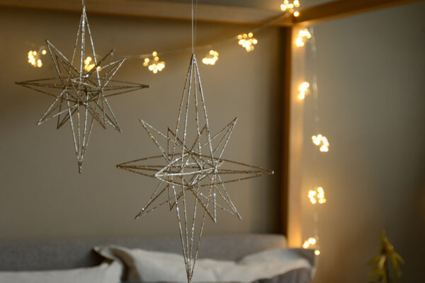 set of sparkling star decorations