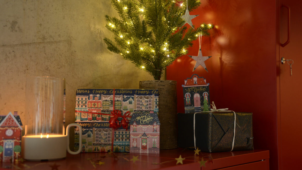 set of Christmas cards - traditional house designs