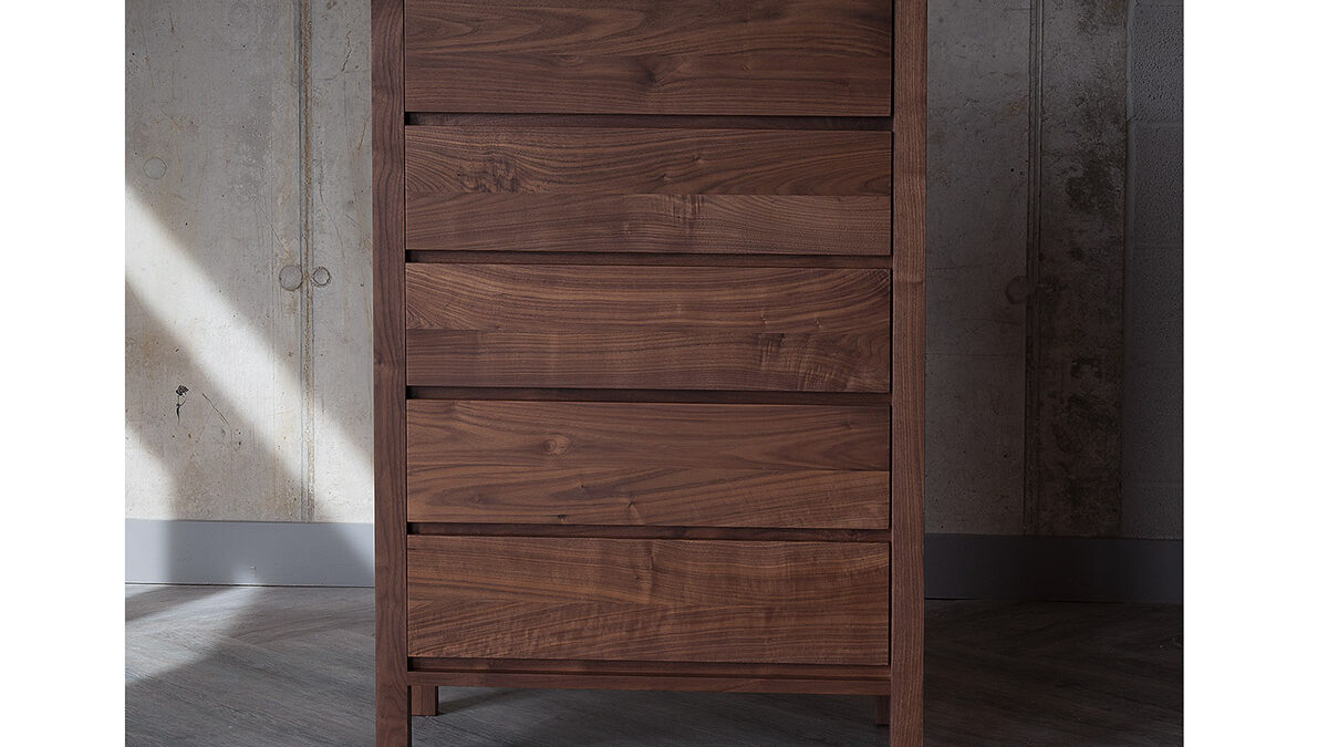 shaker 5 drawer chest walnut
