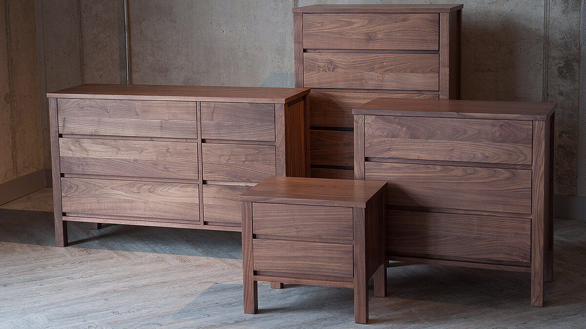 Walnut shaker style storage units