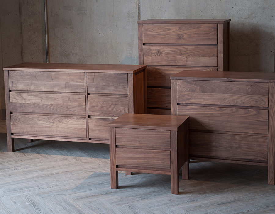 Walnut shaker style storage units