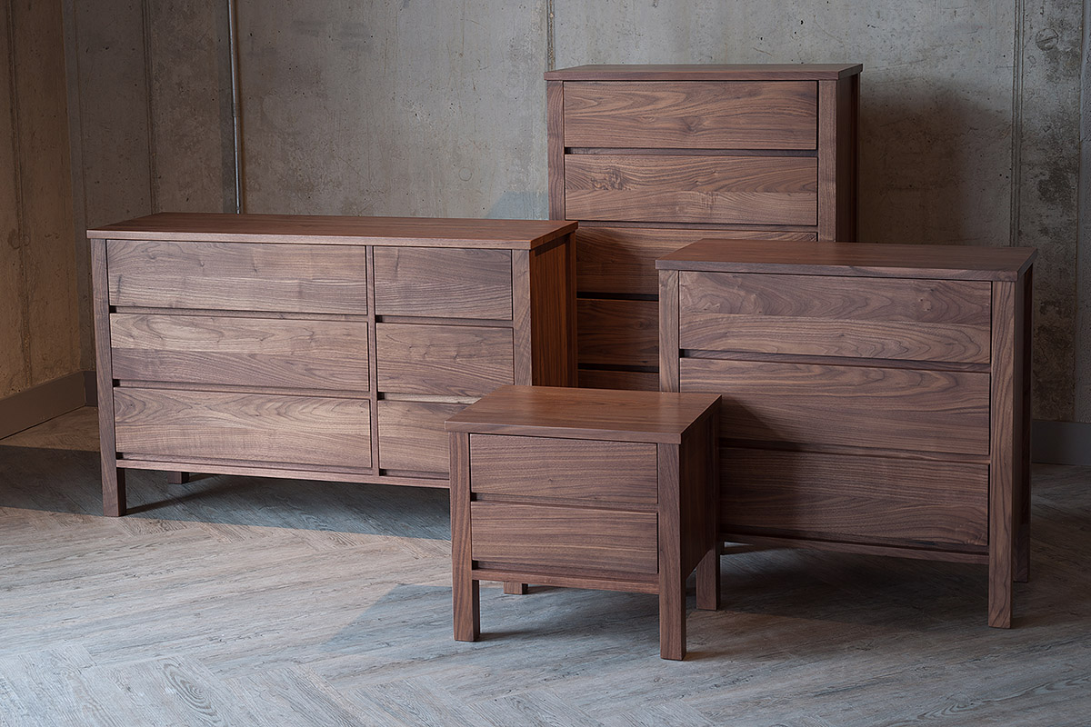 Walnut shaker style storage units